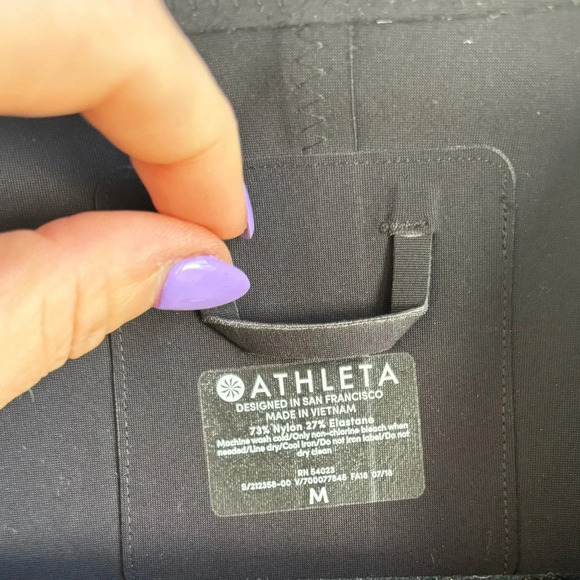 Athleta Stellar Double Zip Scuba Material Moto Jacket‎ medium minimalist classic - Picture 5 of 12